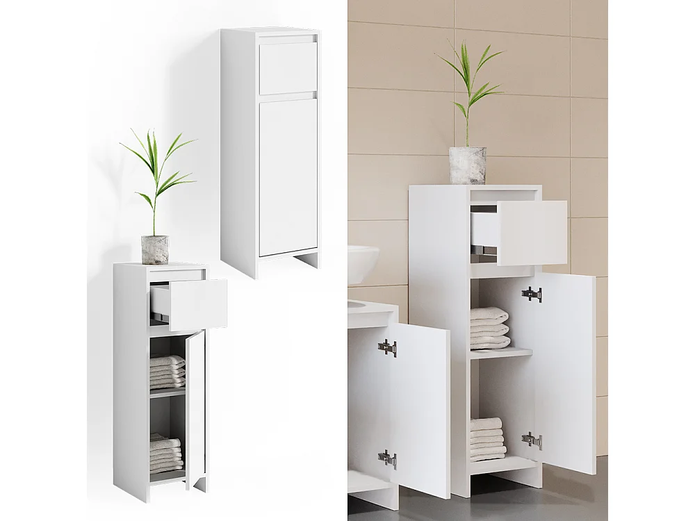 Mobiletto bagno bianco 30x30x95 emma