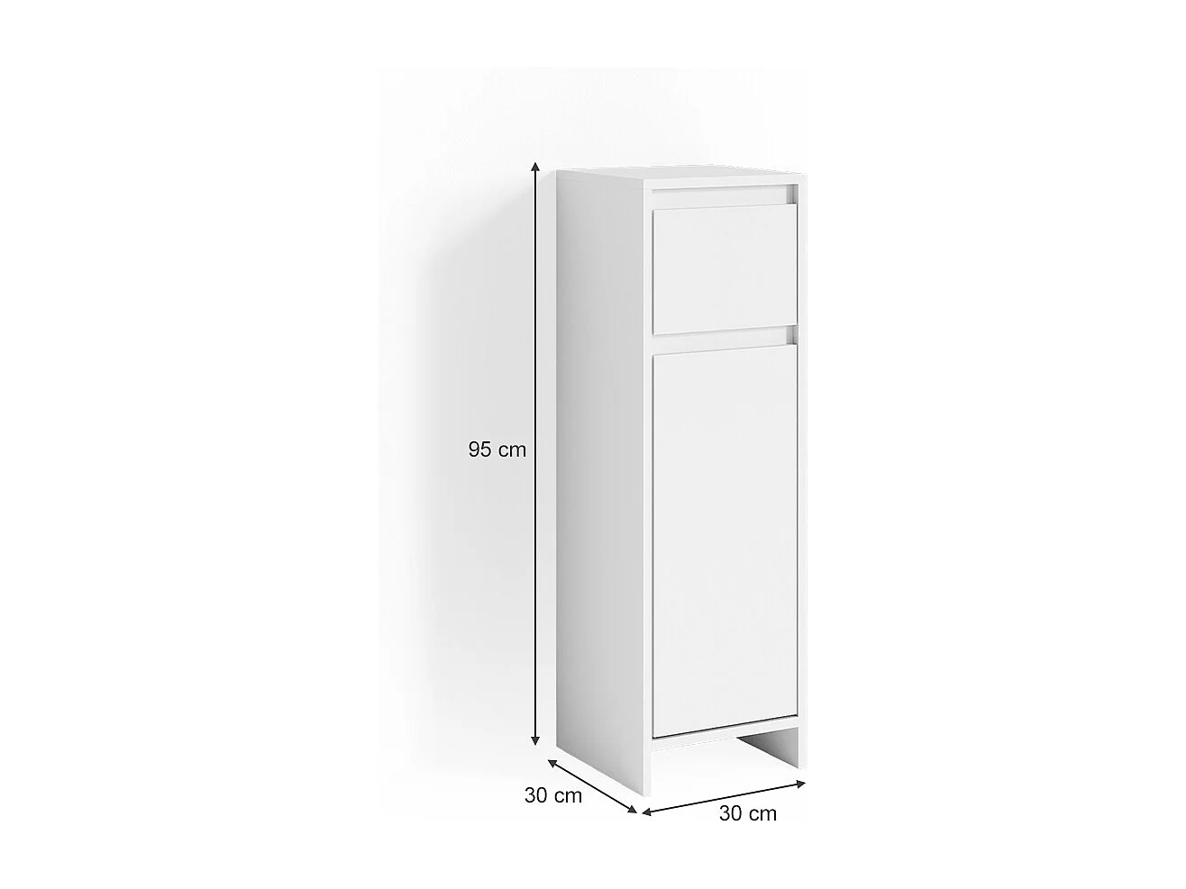 Mobiletto bagno bianco 30x30x95 emma