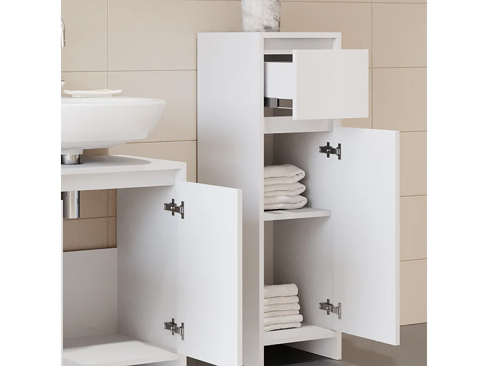 Mobiletto bagno bianco 30x30x95 emma
