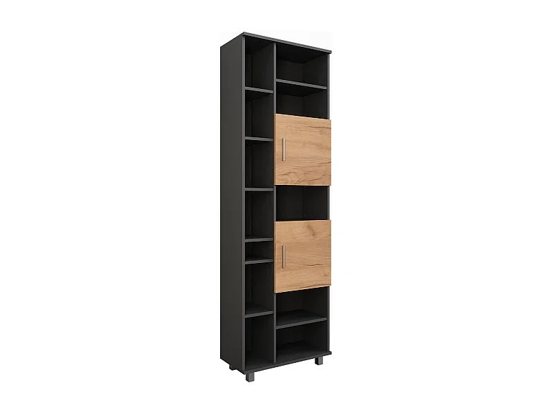Armoire haute anthracite/chêne doré 60.2x30x190 ilias
