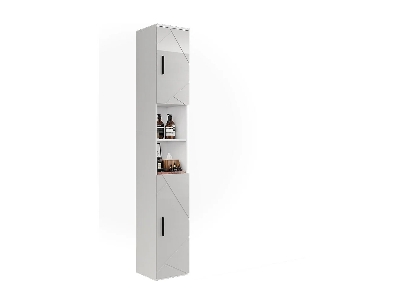 Hochschrank weiß/weiß hochglanz 30x30x190 irma