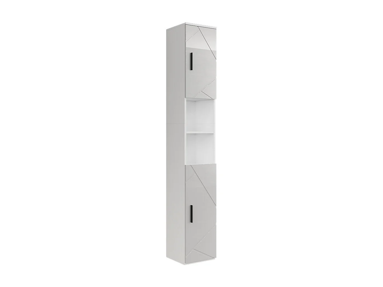 Armoire haute blanc/blanc brillant 30x30x190 irma