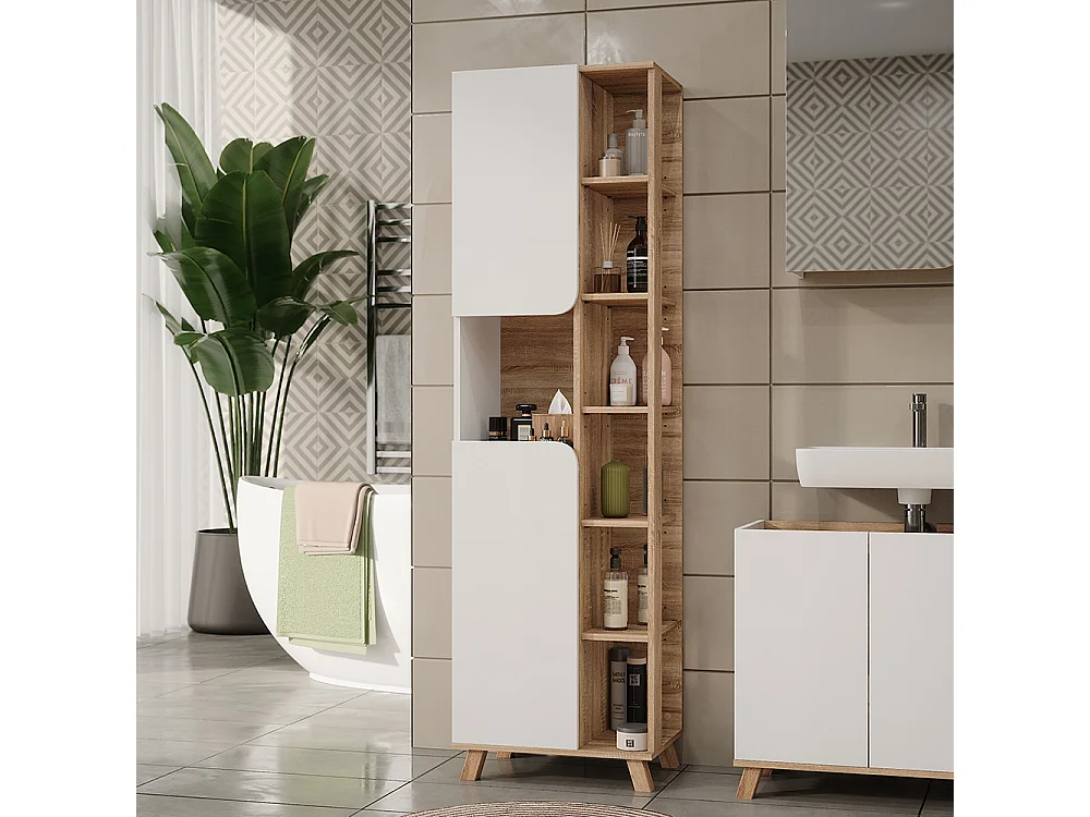 Mobile da bagno sonoma/bianco 50x35x175 karen