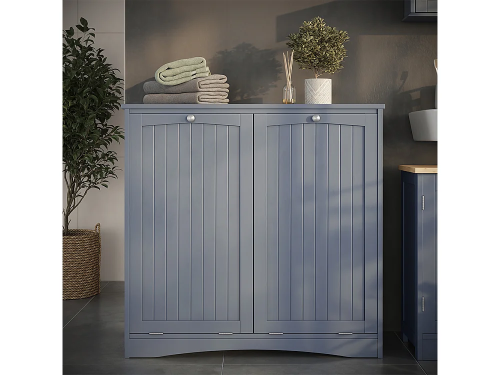 Wäscheschrank grau 83x37x80 bianco