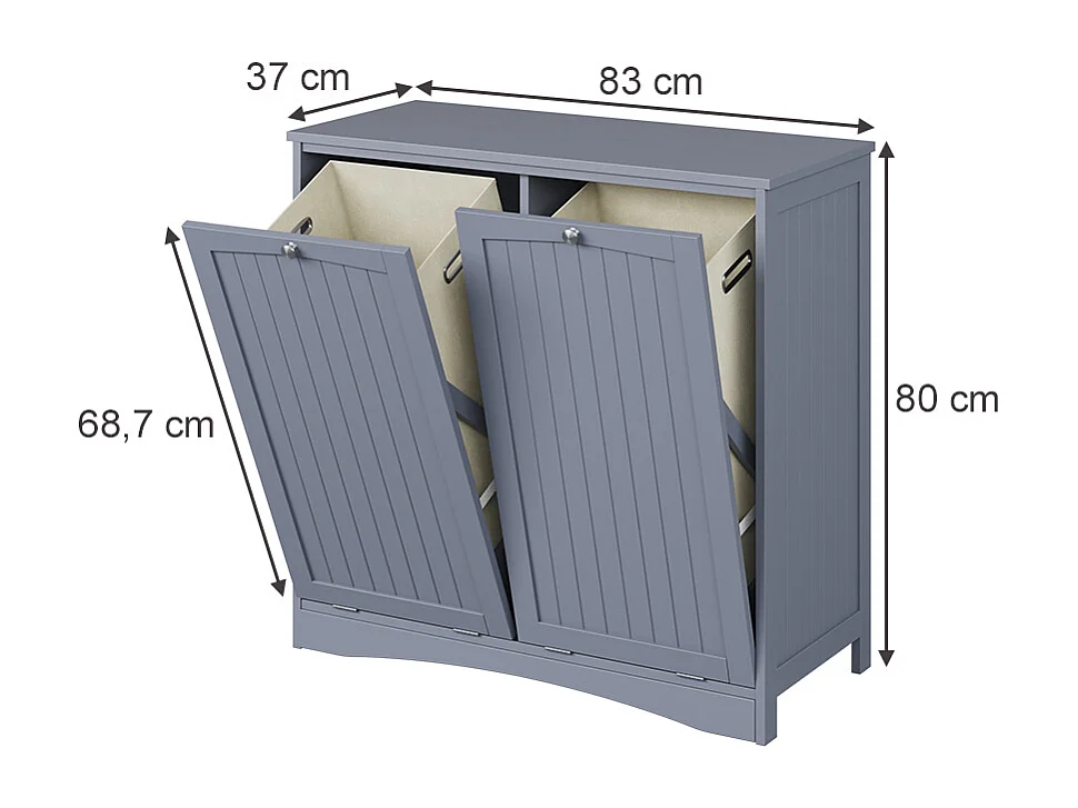 Armoire de salle de bain gris 83x37x80 bianco