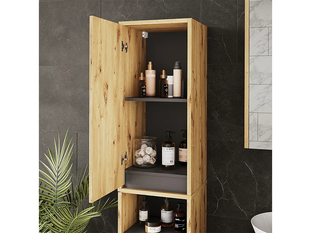 Armoire haute artisan/gris 38x33x170 viola