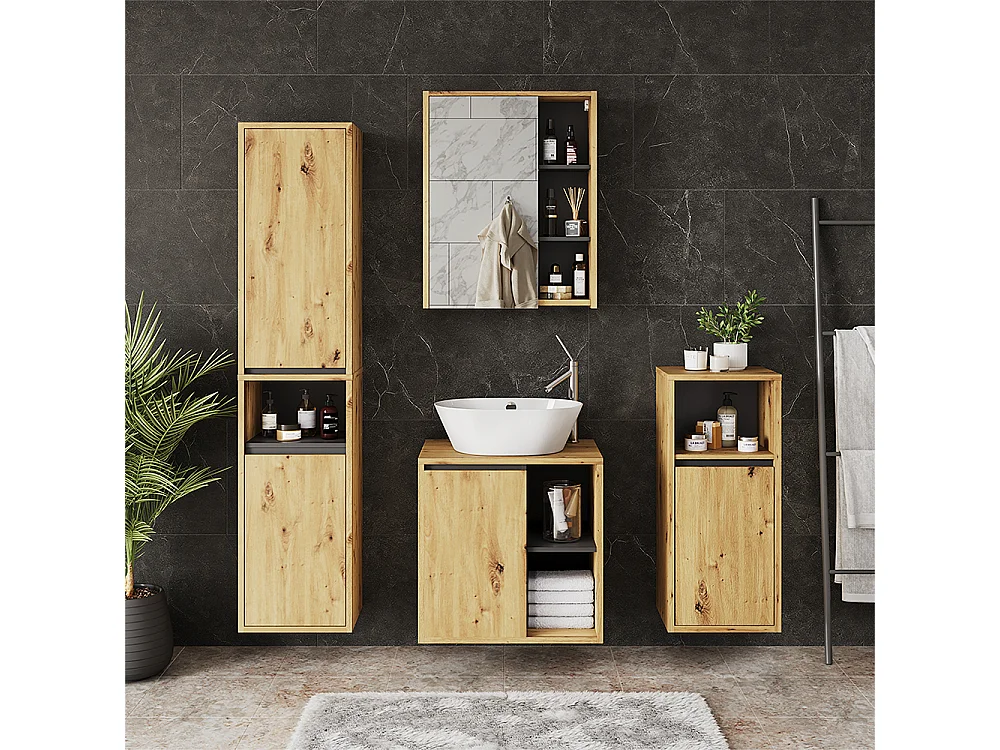 Armoire haute artisan/gris 38x33x170 viola