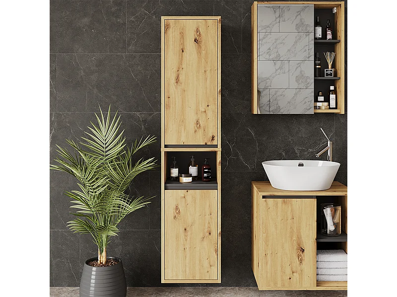 Armoire haute artisan/gris 38x33x170 viola