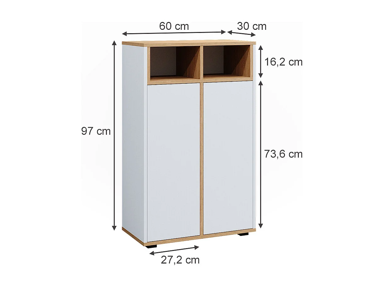 Midischrank weiß/artisan 60x30x97 didi