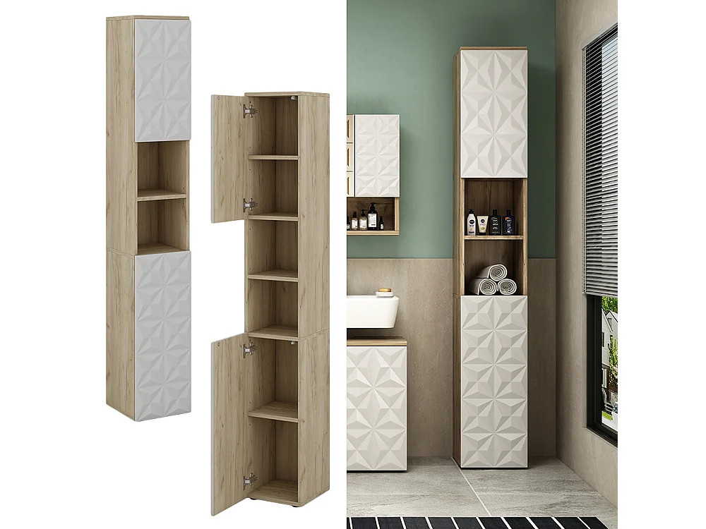 Meuble salle de bain blanc 30x30x189.5 edge