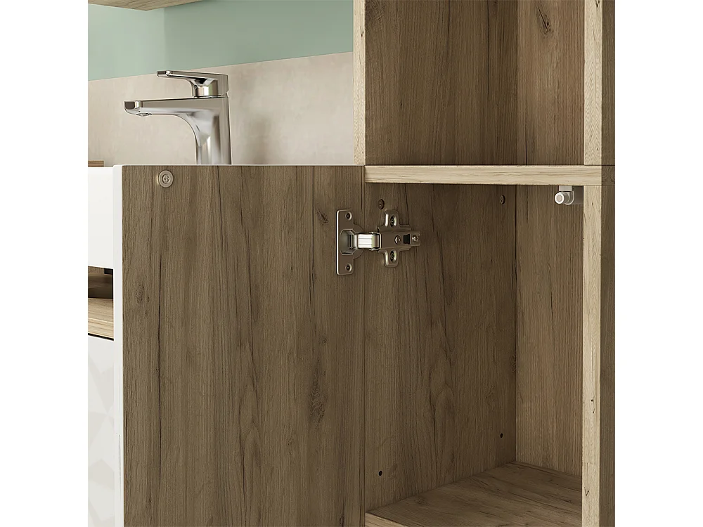 Meuble salle de bain blanc 30x30x189.5 edge