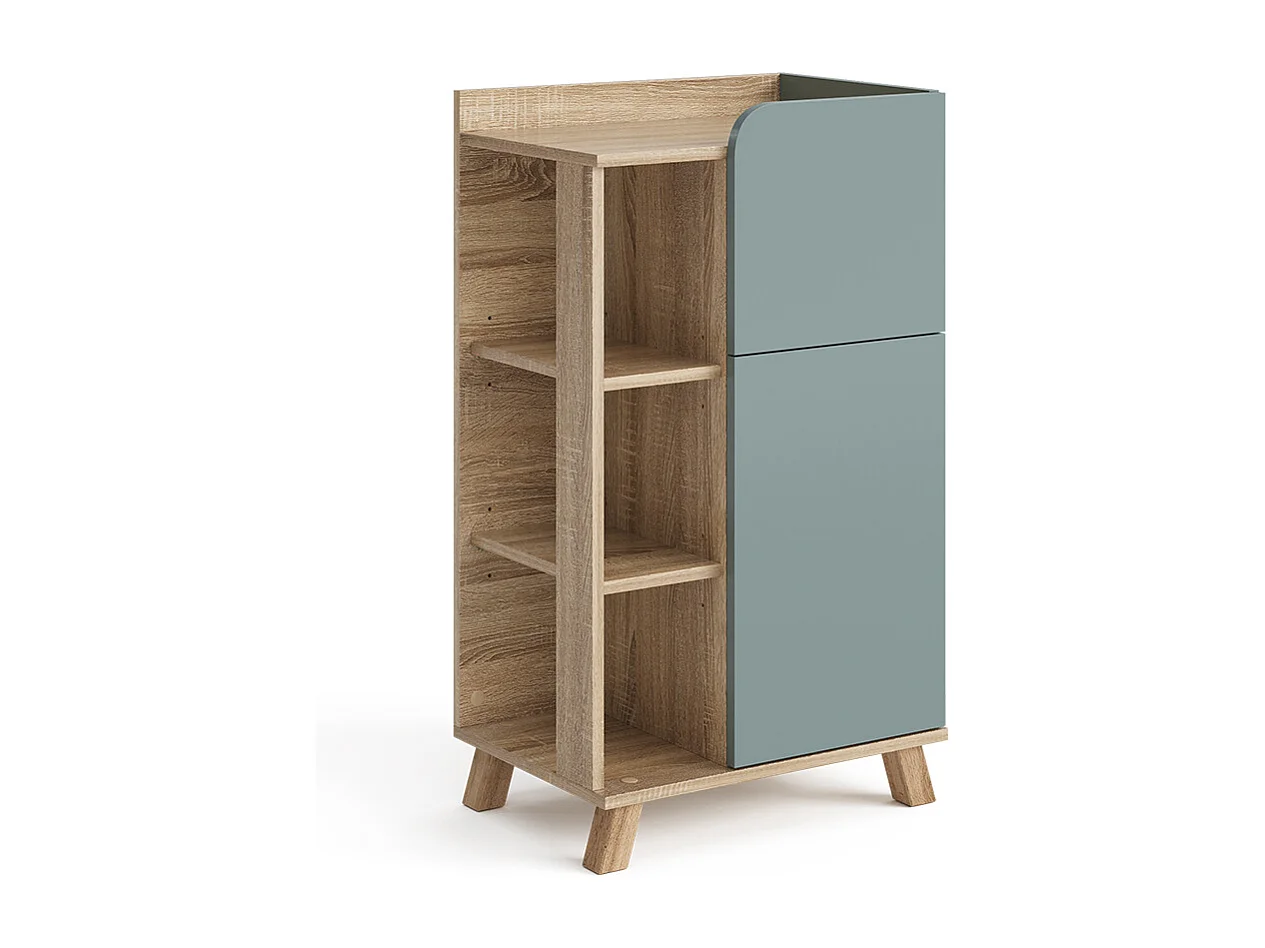 Halfhoge kast sonoma/blauw 50x35x90 karen