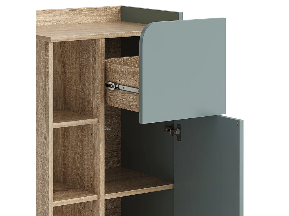 Halfhoge kast sonoma/blauw 50x35x90 karen