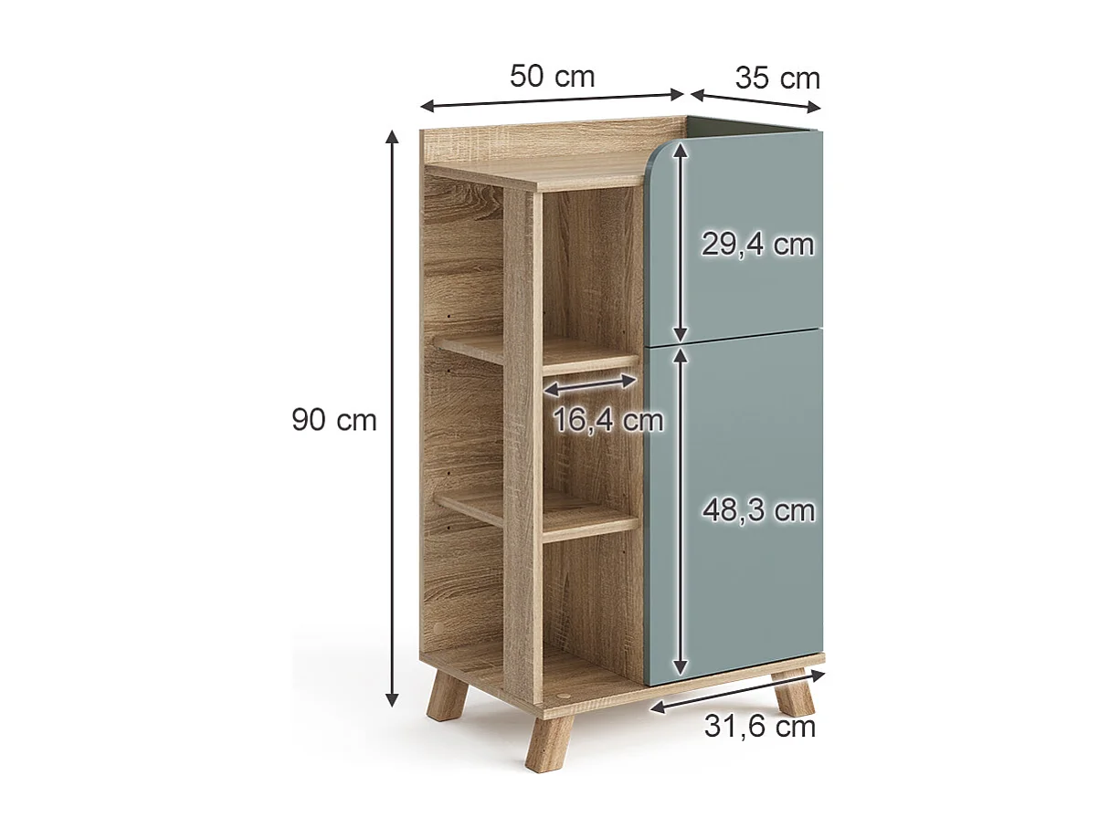 Meuble bas  sonoma/bleu 50x35x90 karen