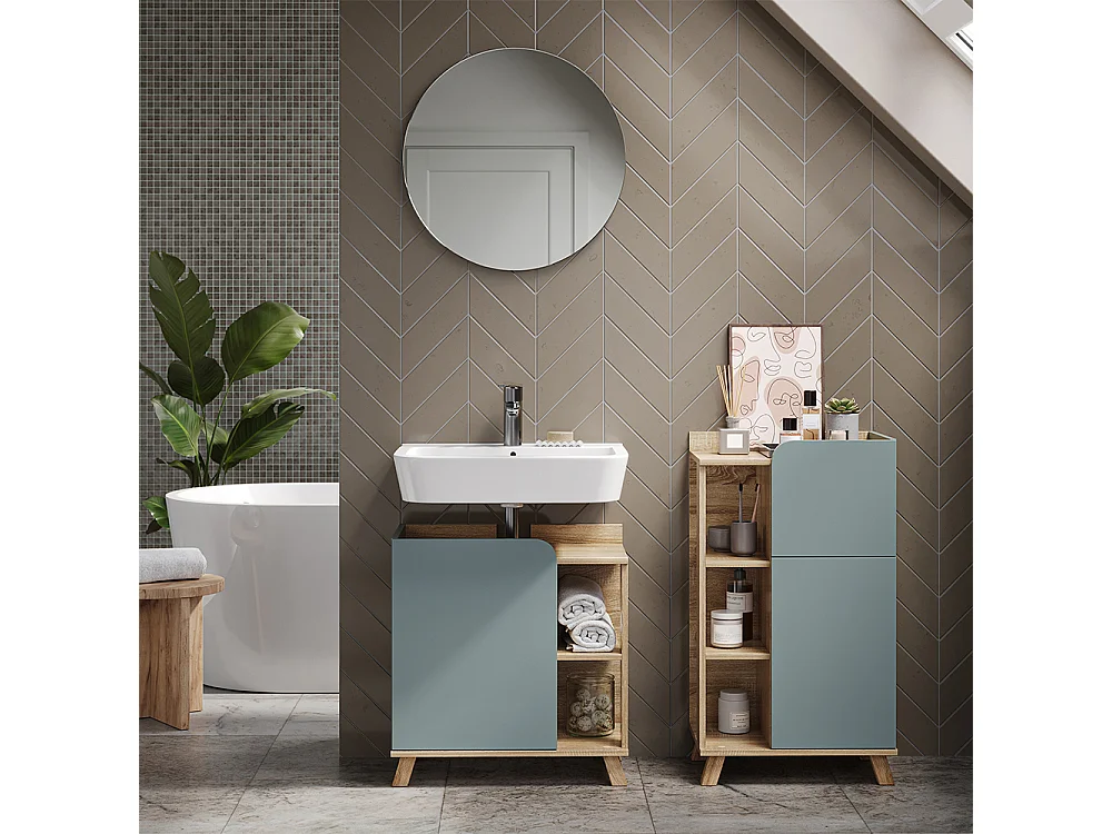 Meuble bas  sonoma/bleu 50x35x90 karen