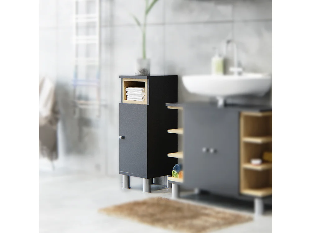 Meuble salle de bain anthracite 30x30x81.8 aquis