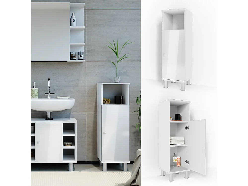 Szafka Midi biały wysoki połysk 30x30x95 fynn