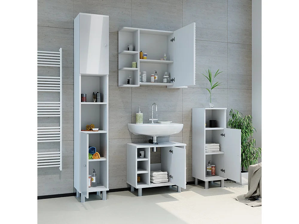 Szafka Midi biały wysoki połysk 30x30x95 fynn