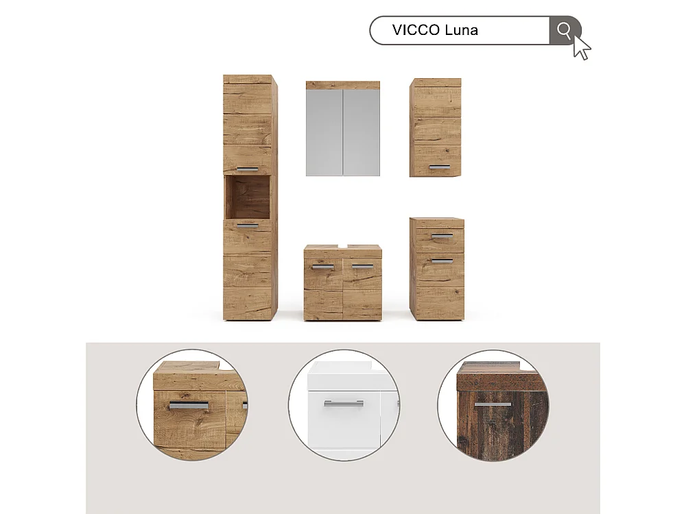 Midischrank weiß 37x32.6x79 luna