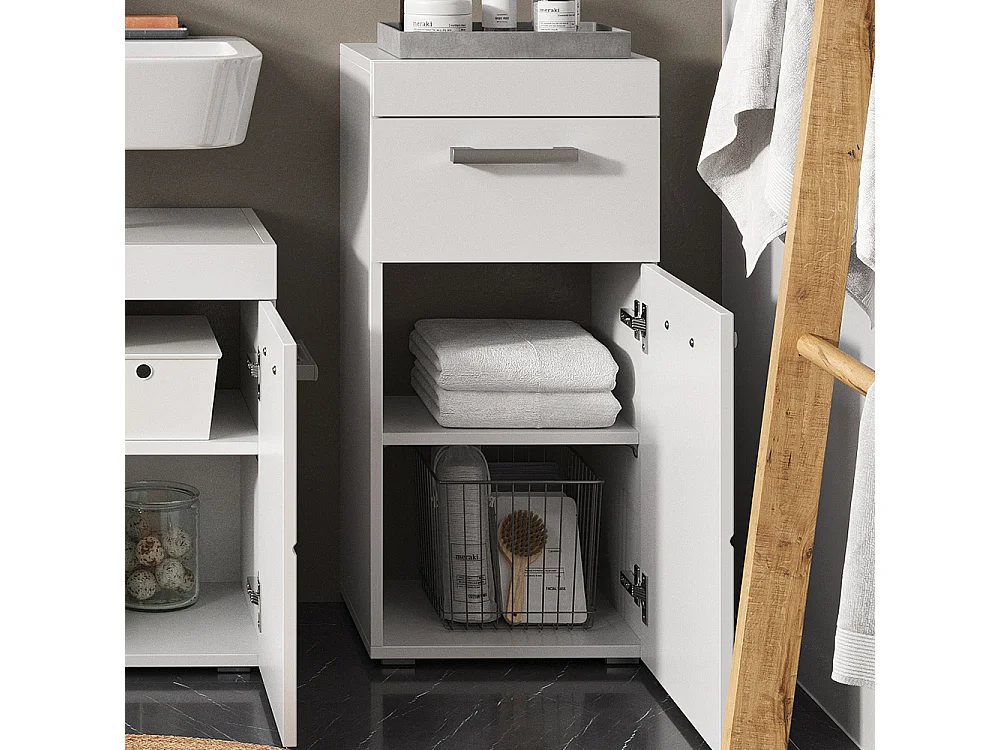 Meuble salle de bain blanc 37x32.6x79 luna