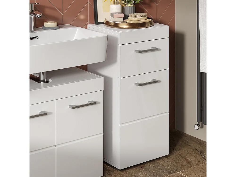 Halfhoge kast wit 37x32.6x79 luna