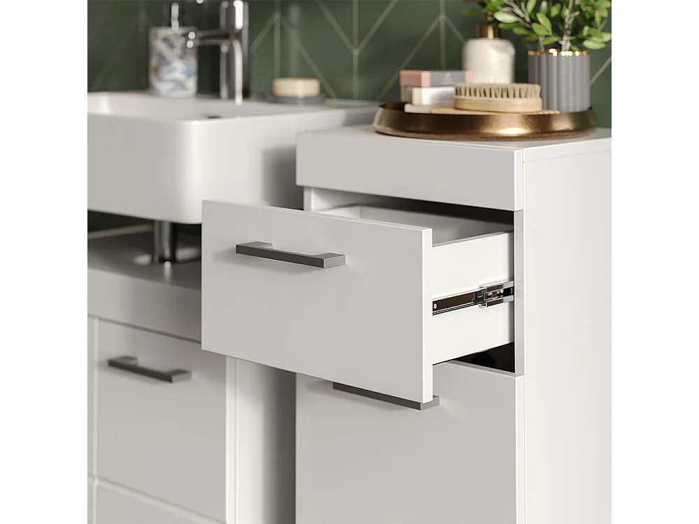 Halfhoge kast wit 37x32.6x79 luna