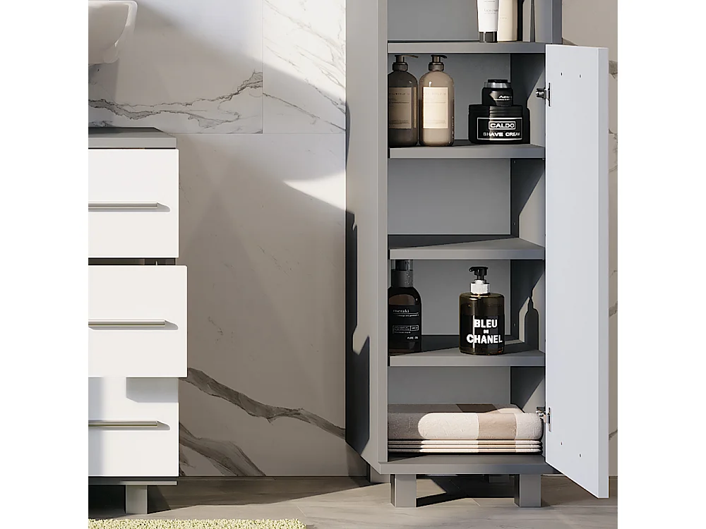 Midischrank anthrazit/weiß 30.2x30x95 ilias