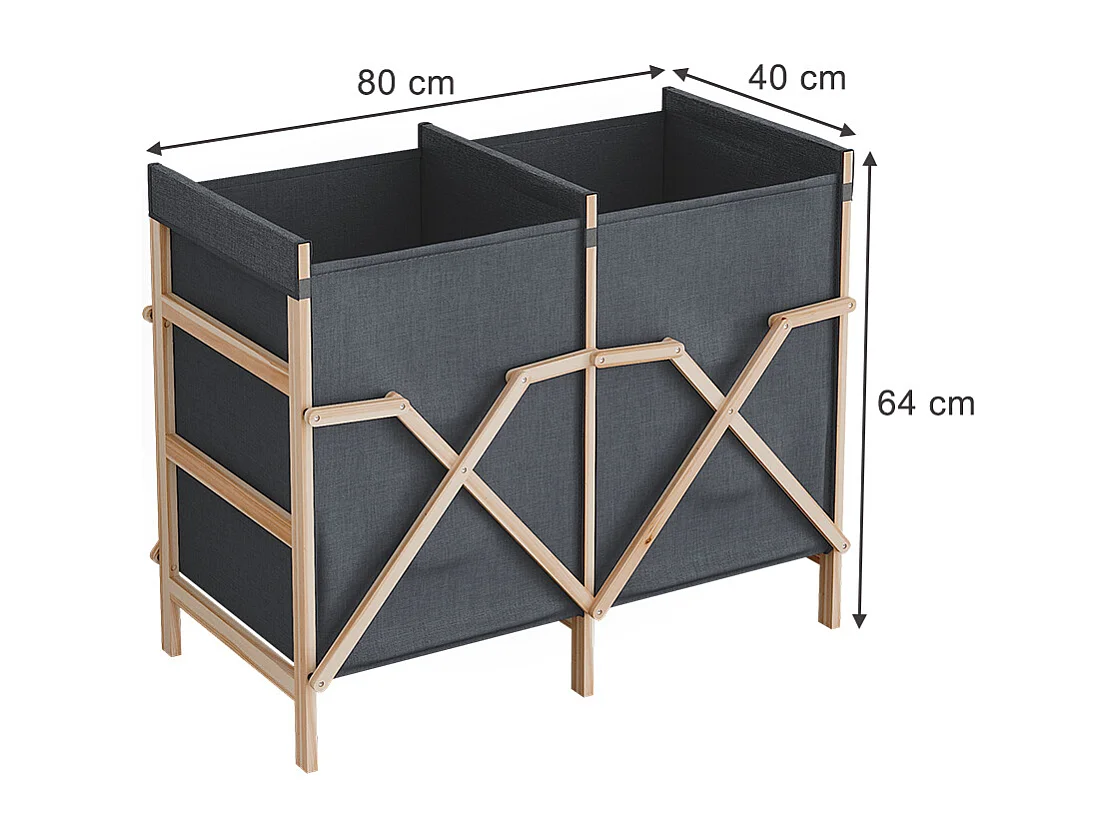 Badschrank für Wäsche grau 80x40x64 bruno