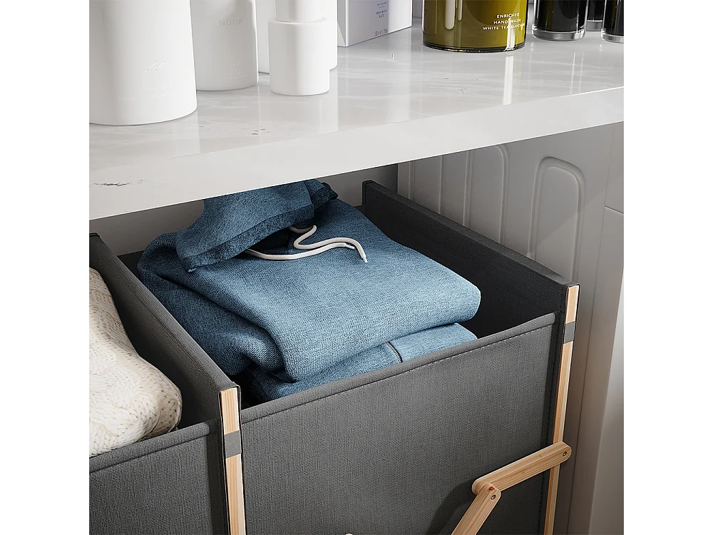 Badschrank für Wäsche grau 80x40x64 bruno