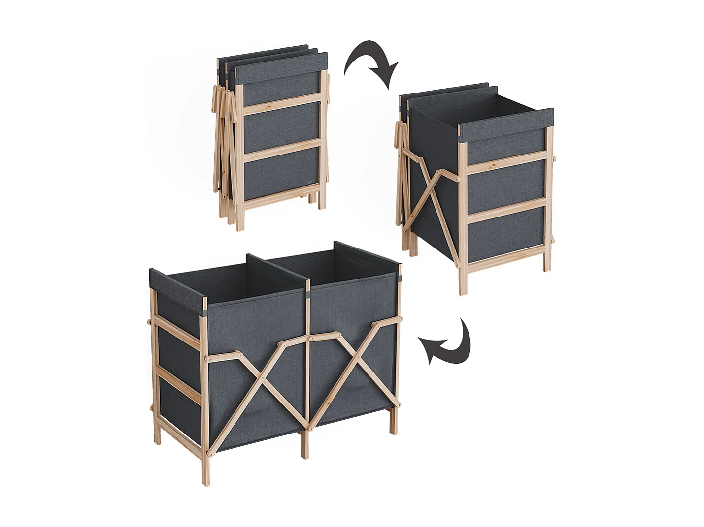Badschrank für Wäsche grau 80x40x64 bruno