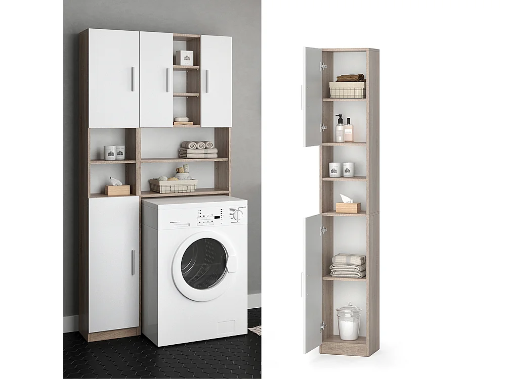 Meuble salle de bain sonoma 32x25.8x190 luis