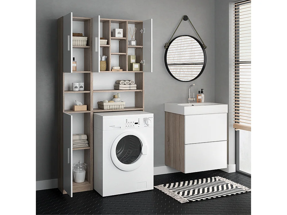 Meuble salle de bain sonoma 32x25.8x190 luis