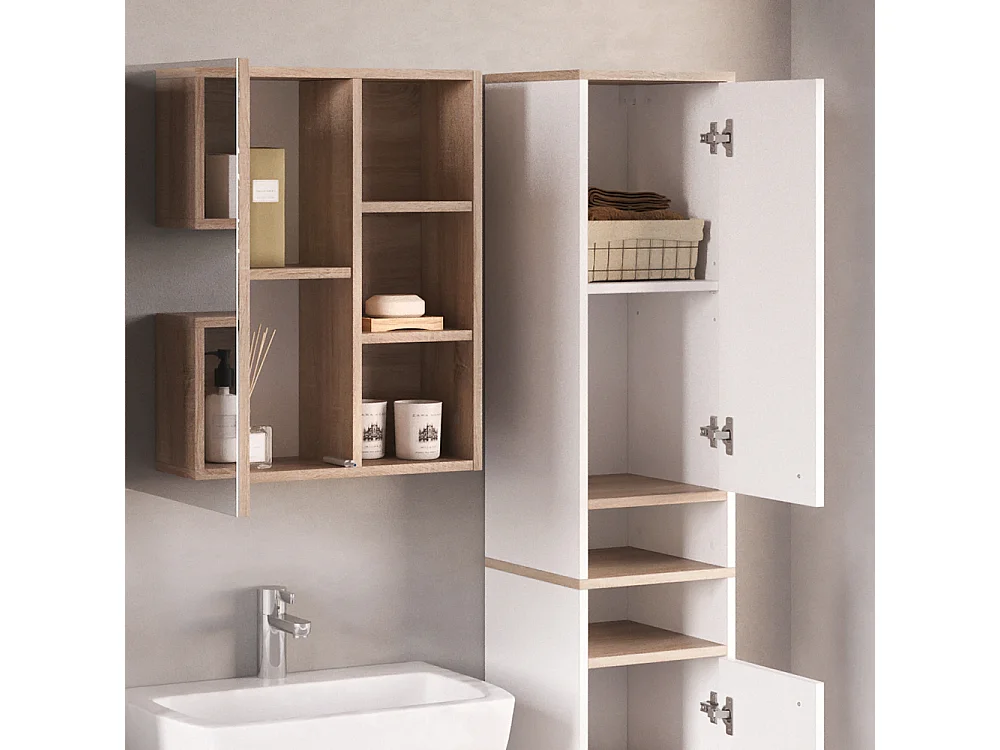 Badschrank weiß 30x30x174 senyo