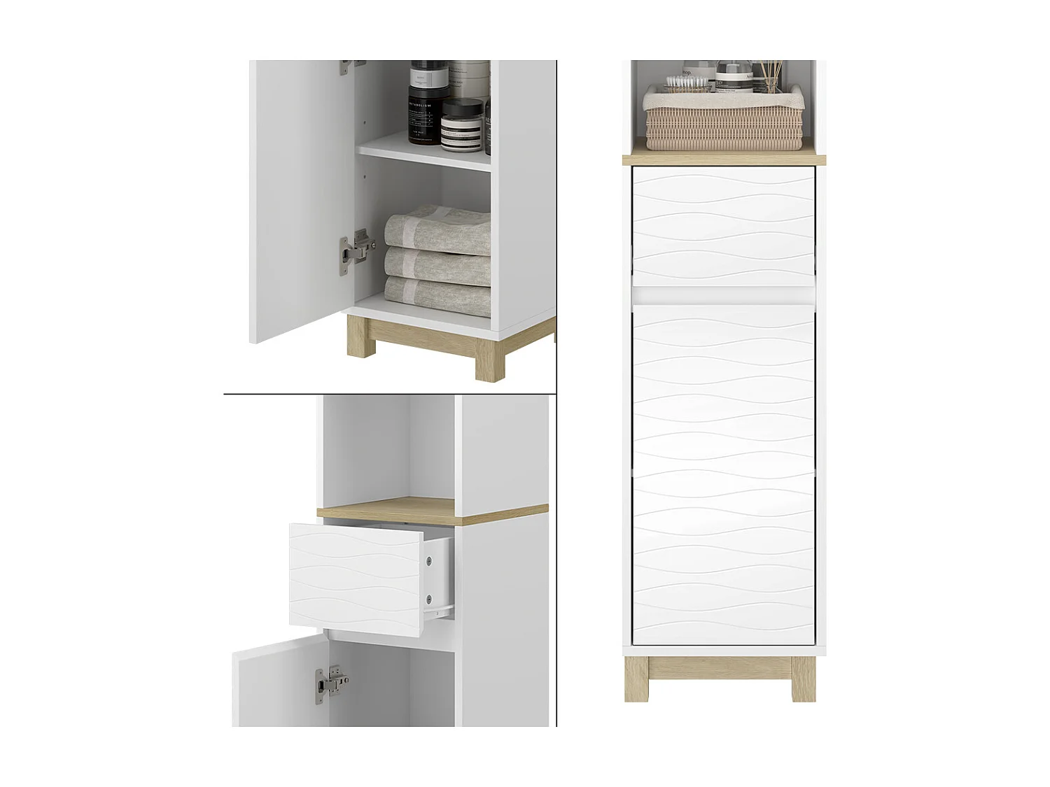 Badezimmermöbel weiß 30x30x151 livia