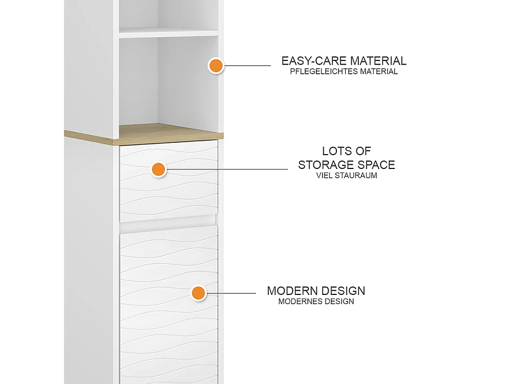 Meubles de salle de bain blanc 30x30x151 livia