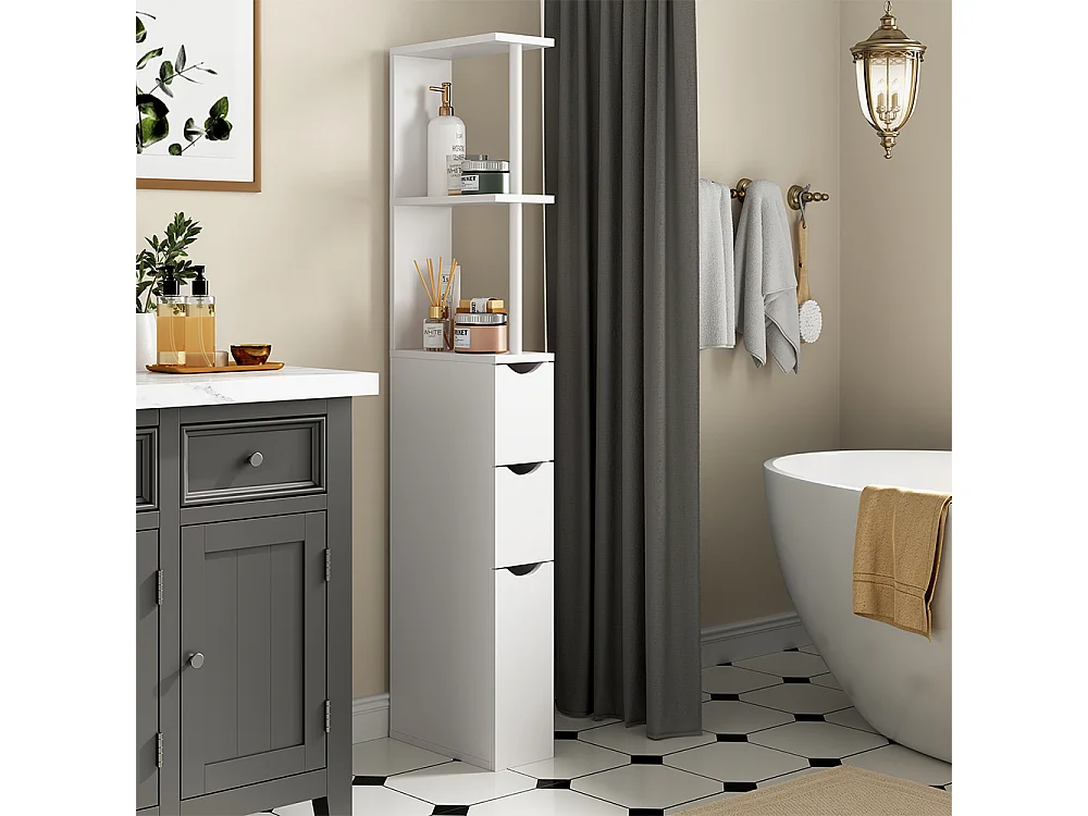 Badschrank weiß 15x33x137 vera