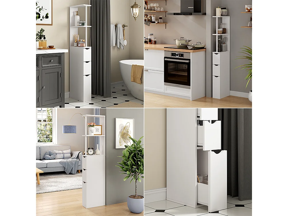 Badschrank weiß 15x33x137 vera