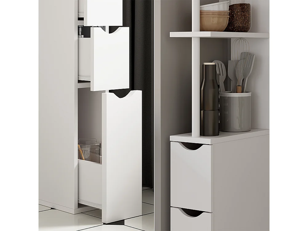 Armoire de salle de bain blanc 15x33x137 vera