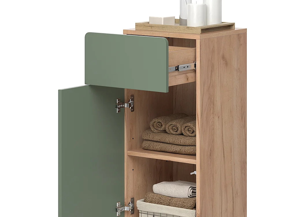 Meuble salle de bain vert/force de lor chêne 36.6x32.8x76.6 izan