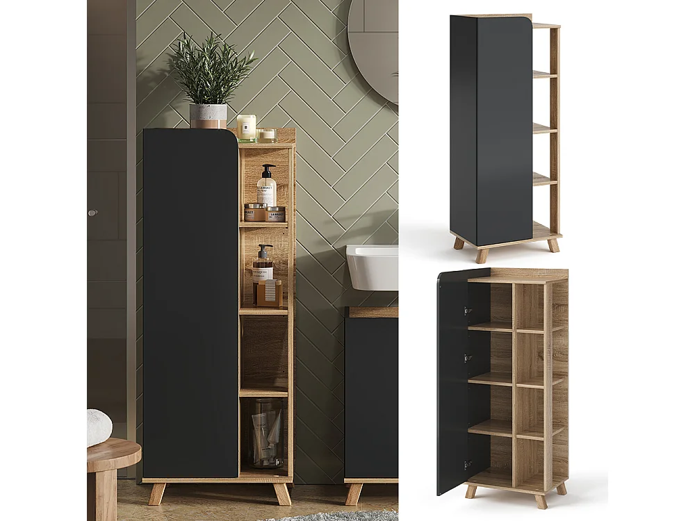 Armoire moyenne sonoma/anthracite 50x35x128 karen