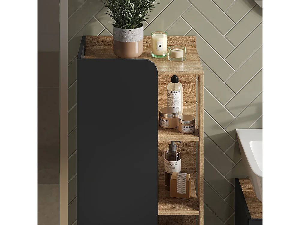 Armoire moyenne sonoma/anthracite 50x35x128 karen