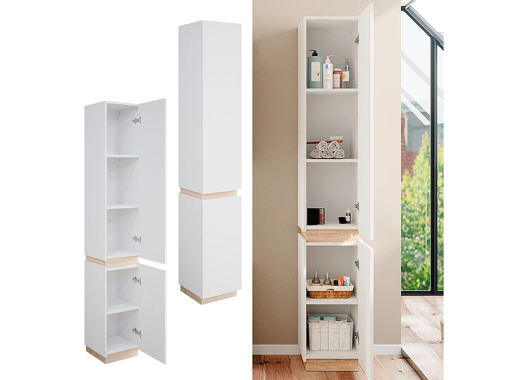 Badschrank weiß 33x35x197.5 gloria