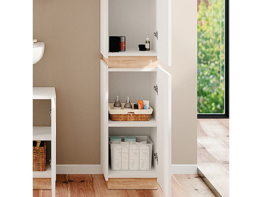 Badschrank weiß 33x35x197.5 gloria