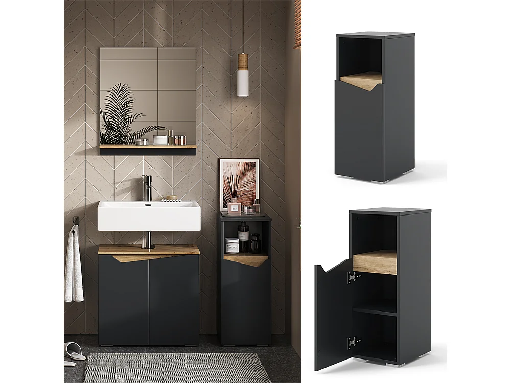 Armoire moyenne anthracite/artisan 30x35x74.5 marelle