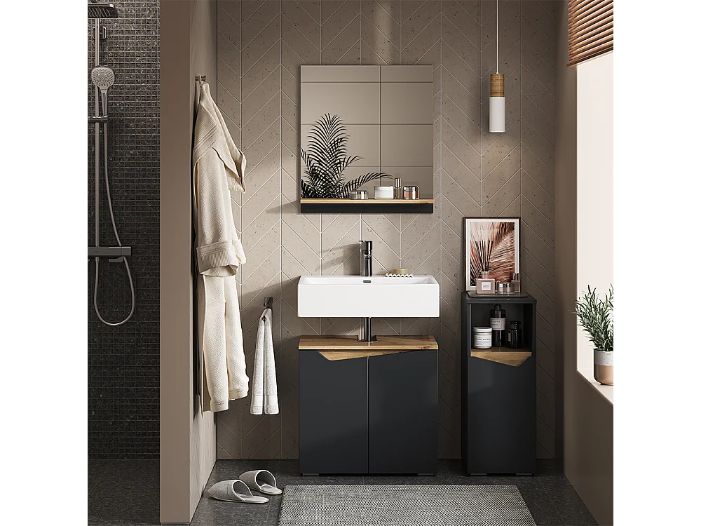 Armoire moyenne anthracite/artisan 30x35x74.5 marelle