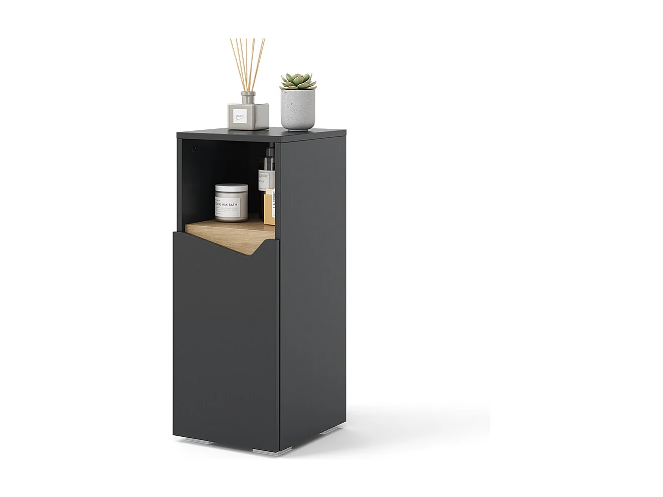 Armoire moyenne anthracite/artisan 30x35x74.5 marelle