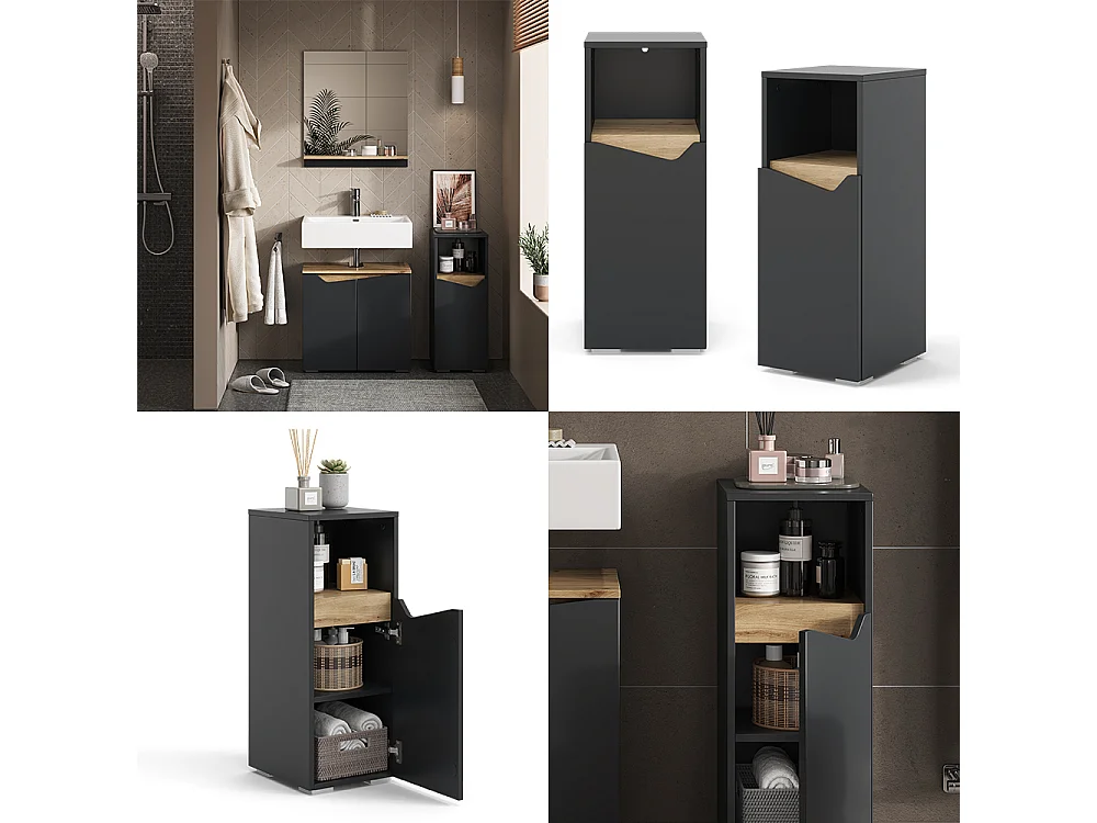 Armoire moyenne anthracite/artisan 30x35x74.5 marelle