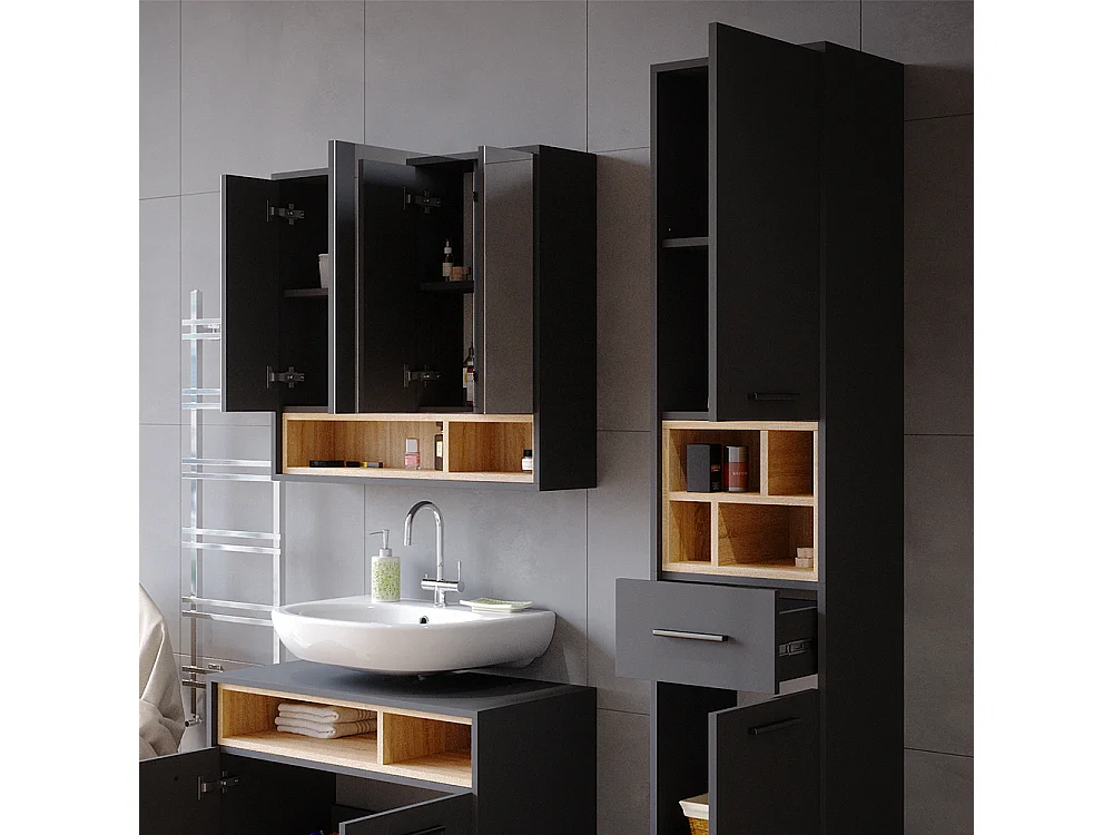 Badschrank anthrazit 38x30x190 beatrice