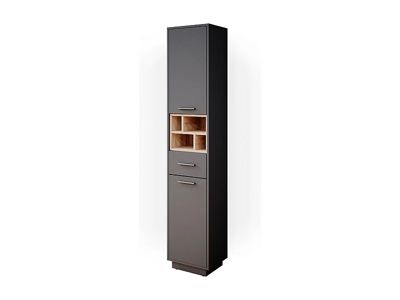 Meuble salle de bain anthracite 38x30x190 beatrice