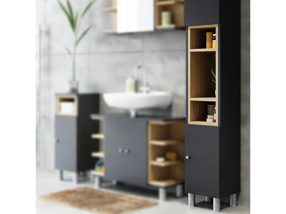 Badschrank anthrazit 30x30x190 aquis